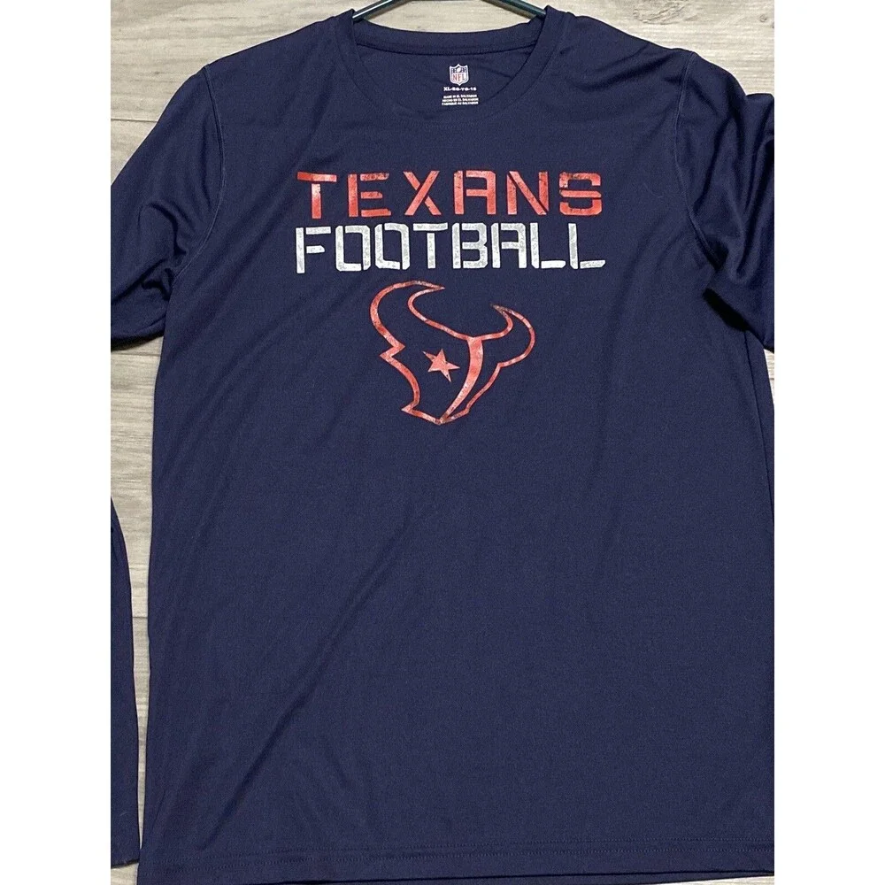 Houston Texans Shirt Women’s X-Large Blue Long Sleeve Nike Crew Neck NFL